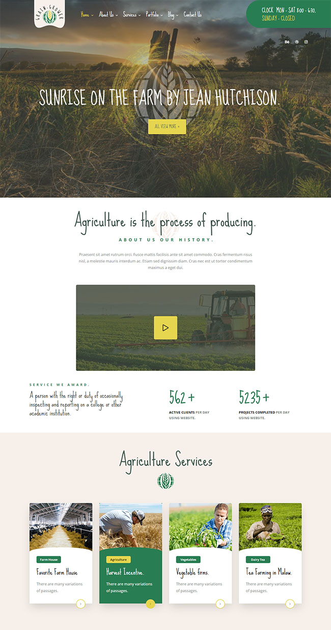 生态农业谷物农场有机食品网站模板