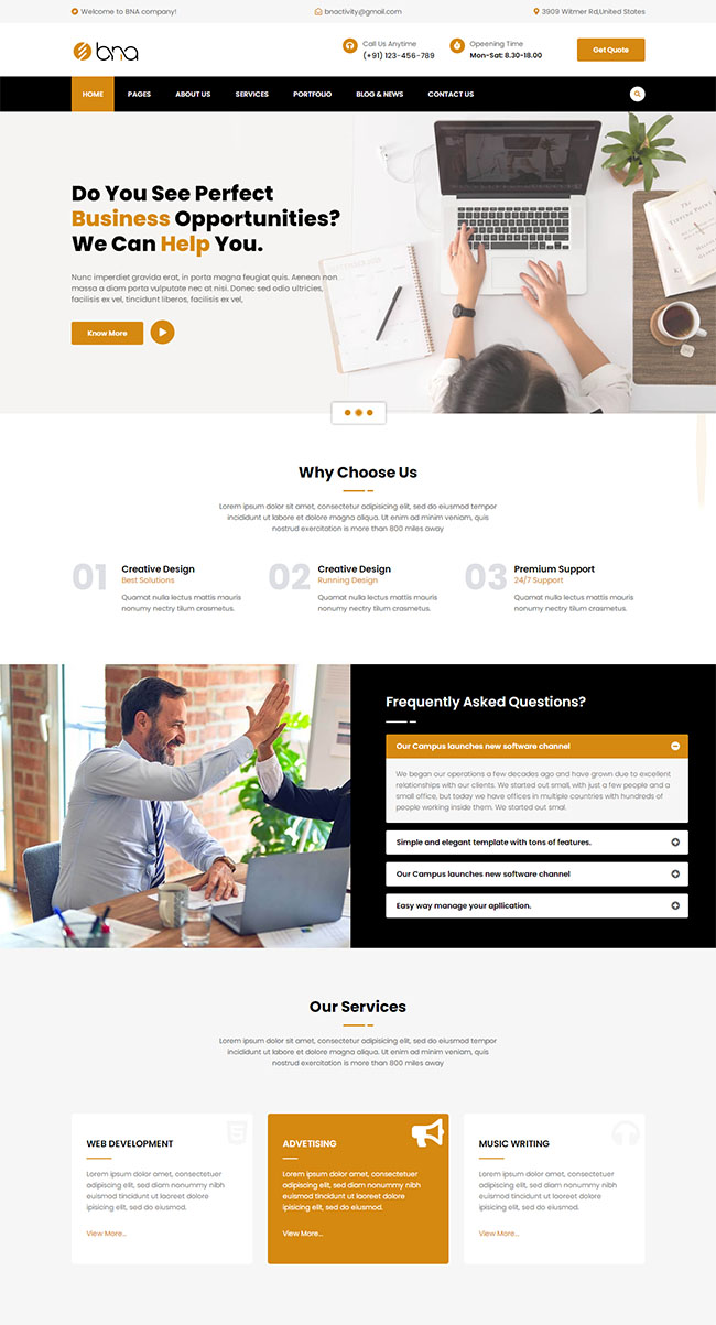 响应式商务企业展示网站模板