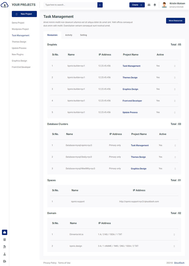 云项目计划管理后台管理模板