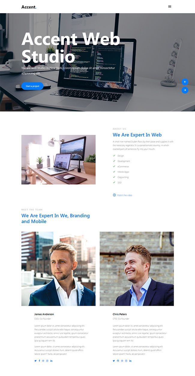 简洁的网络科技公司网站模板
