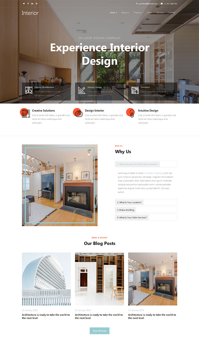 清新简约室内设计HTML模板