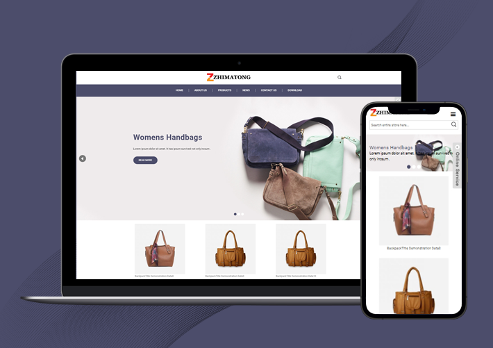 自适应简洁大气外贸时尚手提包包独立网站模板迅睿xunruicms源码 外贸独立站