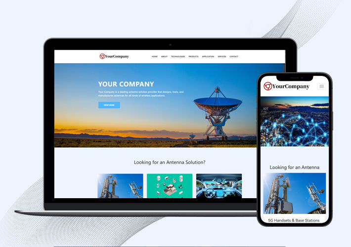 简洁大气自适应天线/射频行业迅睿XunRuiCMS外贸网站(外贸独立站)